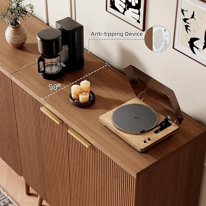 Sideboard Buffet Cabinet with Storage, 2 Doors Wood Entryway Cabinet, Modern - Image 3