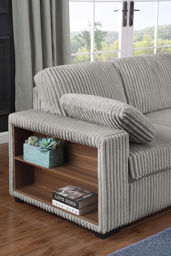 Eafurn Oversized U Shaped Convertible Sleeper Sectional Sofa w/Pull Out Couch - Image 7