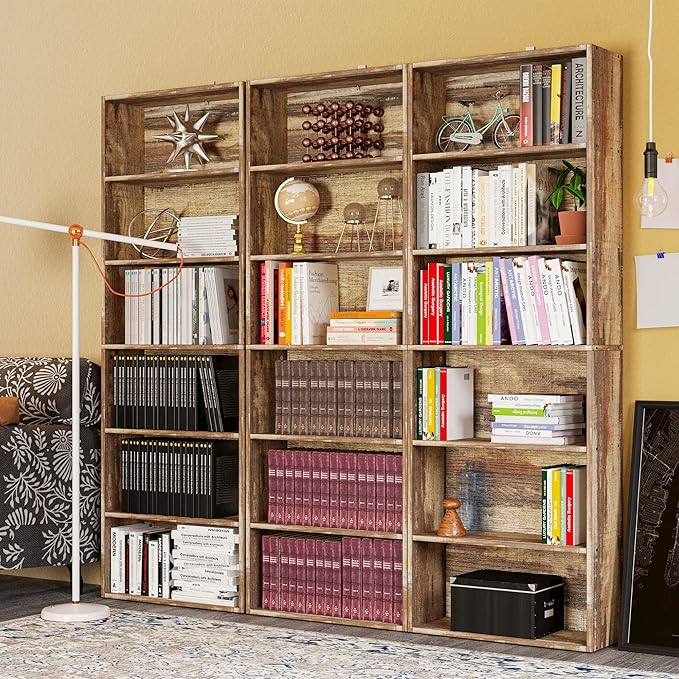IRONCK Bookshelves and Bookcases Floor Standing 6 Tiers Display Storage Shelves - Image 2