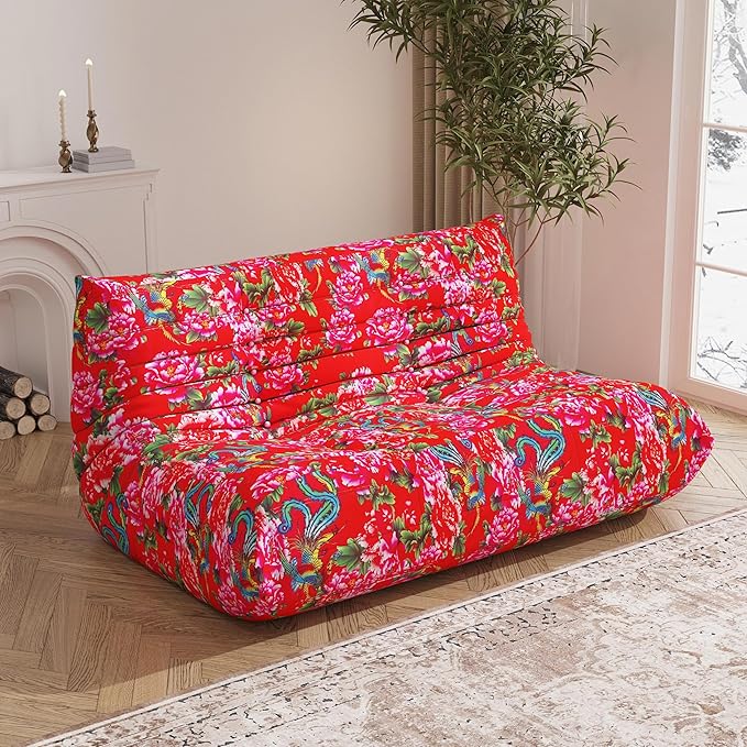 Bean Bag Chair, Loveseat Fireside Chair Bean Bag Sofa Large Bean Bag Chair - Image 3