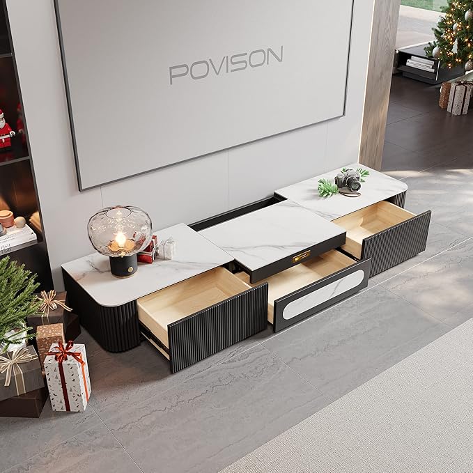 POVISON Fully-Assembled Modern TV Stand - Image 3