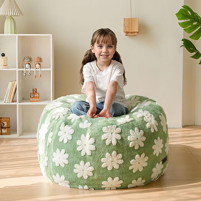 MAXYOYO Bean Bag Chair for Kids, Floral Pattern Lazy Chair by MAXYOYO
