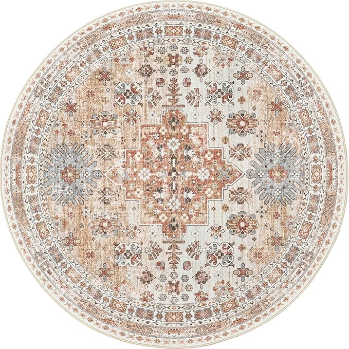 zesthome 9ft Round Rugs for Living Room, Non-Slip Washable Round Area Rugs - Image 2