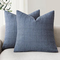 Foindtower Set of 2 Decorative Linen Check Throw Pillow Covers Neutral by Foindtower