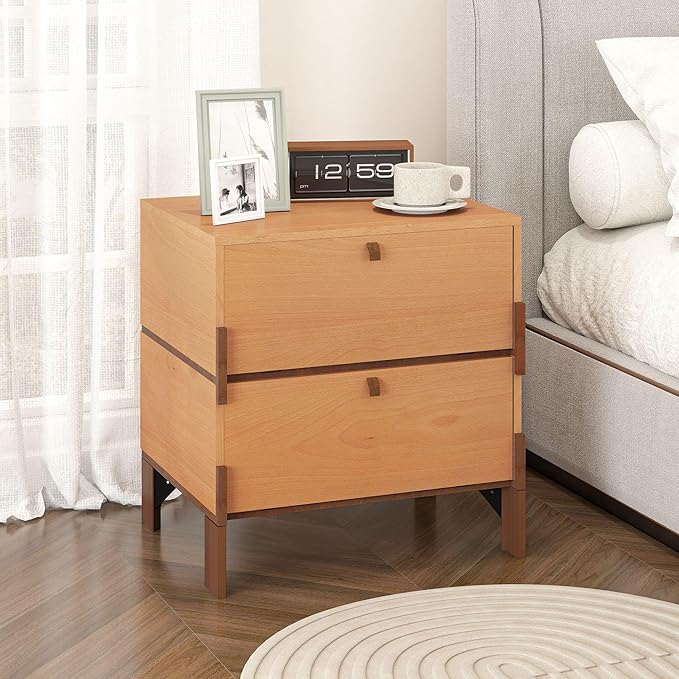 Sebastack Night Stand, Customizable 2 Drawers Bedside Table, End Table by WHOOSPEREH