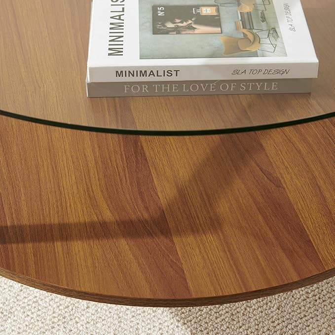 Round Coffee Table, Mid-Century Modern Design, D30*H17 inch, - Image 5