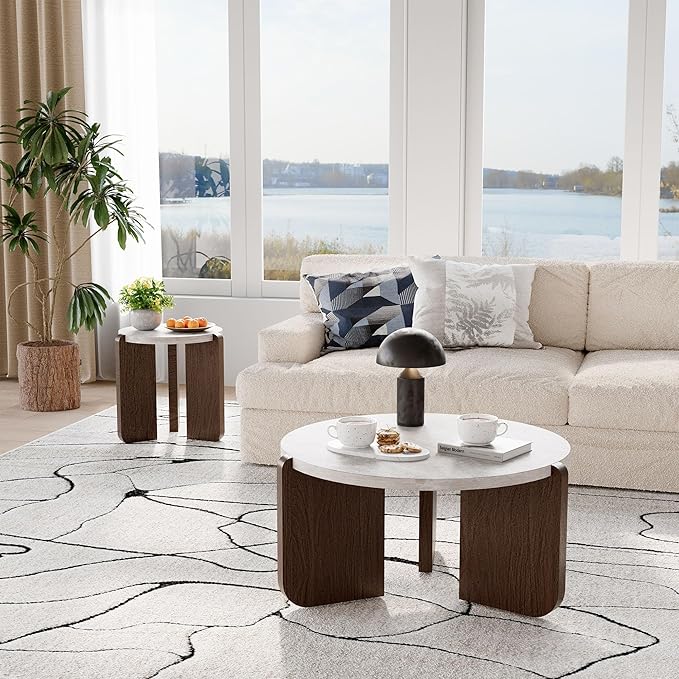 COSIEST Small Round Side Table, Modern 3-Leg Accent End Table - Image 5