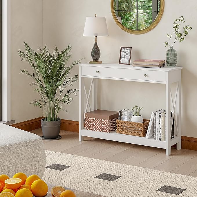 Treocho White Console Table - Image 3