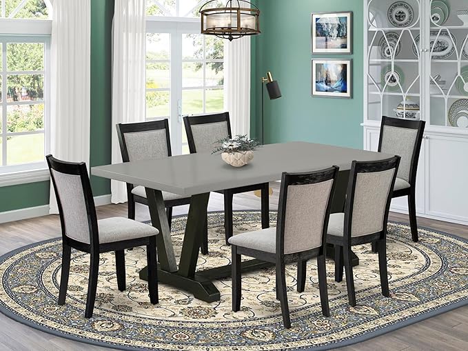 East West Furniture V697MZ606-7 7 Piece Dining Room Furniture Set Consist of a - Image 2
