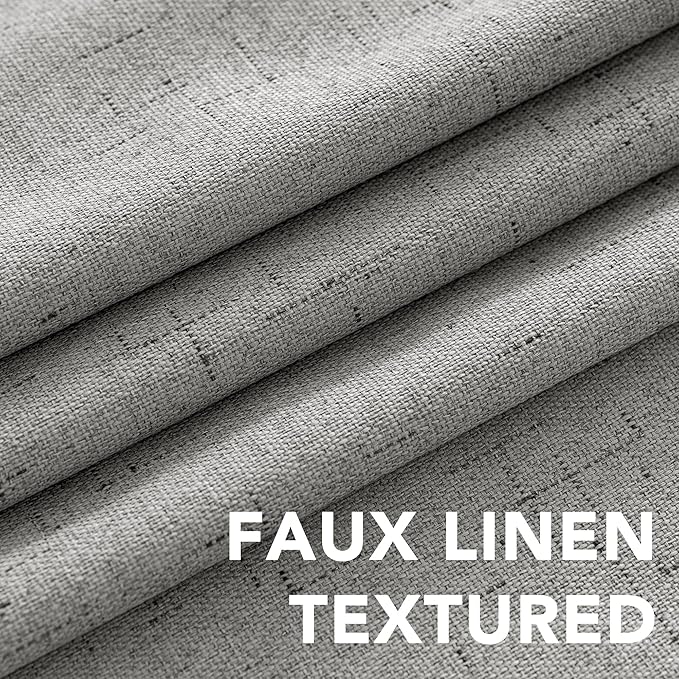 H.VERSAILTEX Linen Blackout Curtains 54 Inches Long 100% Blackout Thermal - Image 4