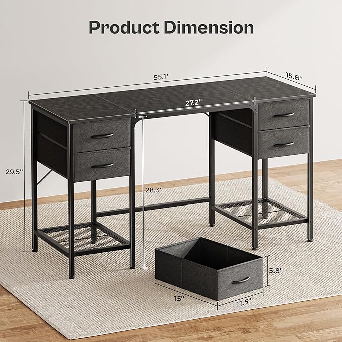 Huuger 55 Inch Computer Desk - Image 3
