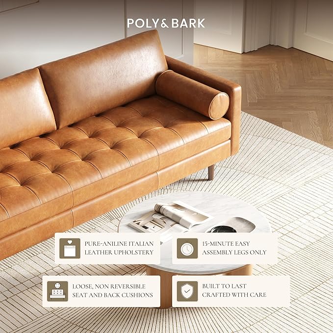 Poly & Bark Napa Leather Couch - Image 6