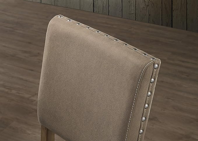 Roundhill Furniture Birmingham Script Printed Driftwood Finish Counter Height - Image 8