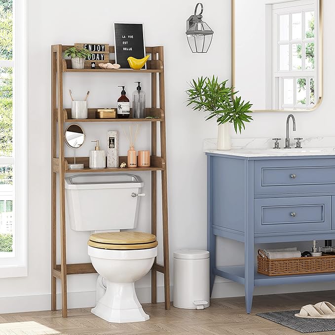 UTEX Over The Toilet Storage Shelf, 3-Tier Over Toilet Bathroom Organizer - Image 6
