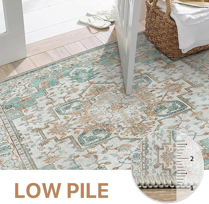 GENIMO 6x9 Area Rugs for Living Room, Machine Washable Non Slip Vintage Rugs - Image 4