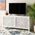SAFAVIEH Raura TV Stand for up to 60" Flatscreen – White Washed, 2 Doors by SAFAVIEH
