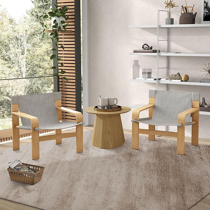 Ball & Cast Mid-Century Lounge Living Room Chairs, Accent Chair Wide Armrest - Image 3