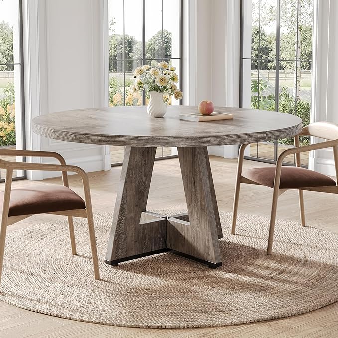 LITTLE TREE Round Dining Table for 4-6 People, 47 Inches Dining Room Table - Image 2