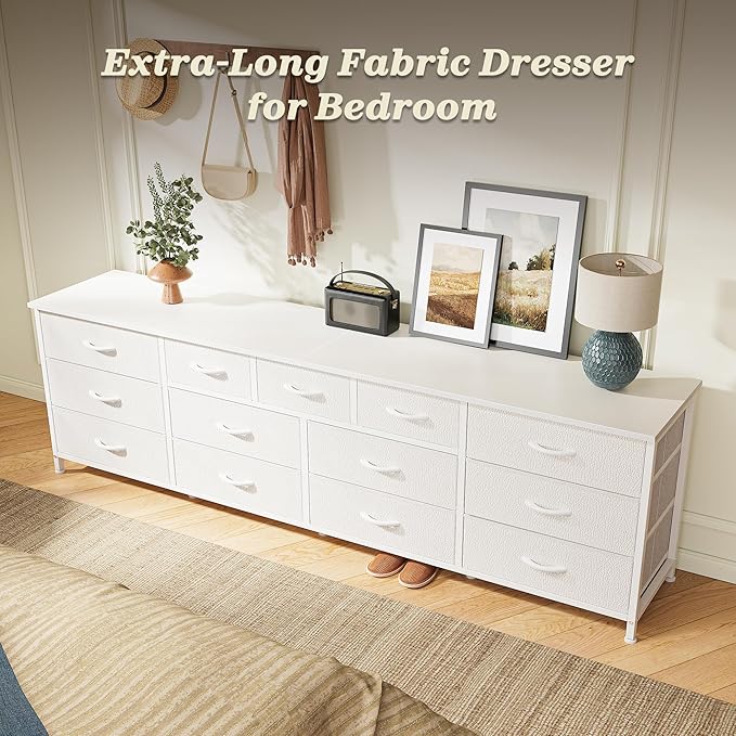Huuger 70 Inch White Dresser for Bedroom, TV Stand for 65, 80 Inch TV, 13 - Image 4