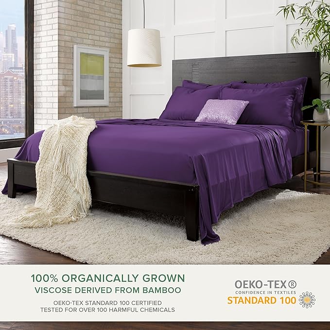 King Sheets by Pure Bamboo, Genuine 100% Organic Viscose Derived from Bamboo - Image 2