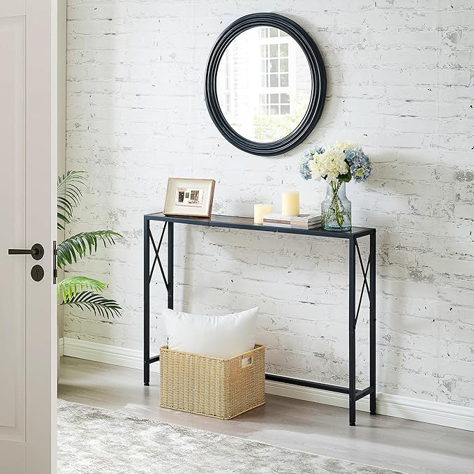 41.7" Console Table Behind Couch, Industrial Narrow Sofa Table - Image 2