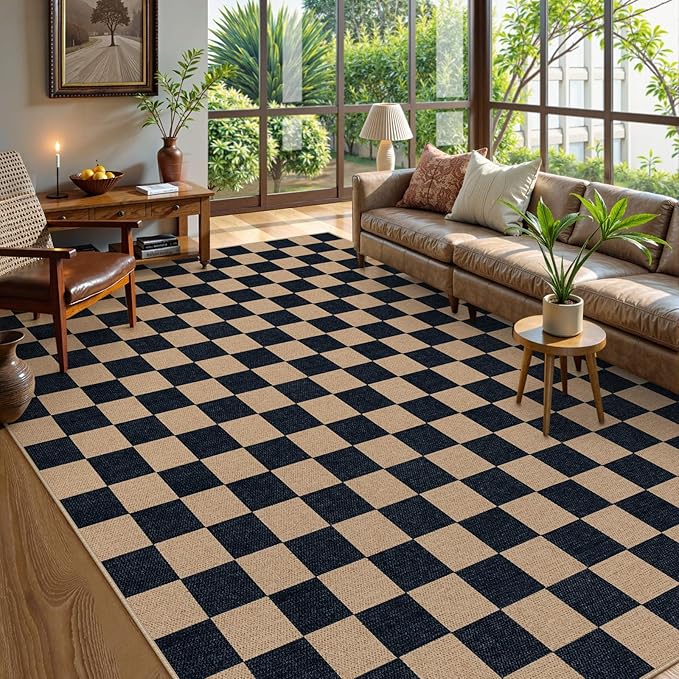 Lahome Checkered Easy Jute Rug, 9x12 Area Rug - Image 2