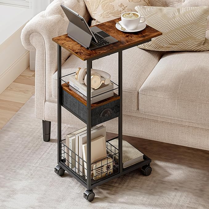 C Shaped Sofa Side Table: Couch End Table - Image 6