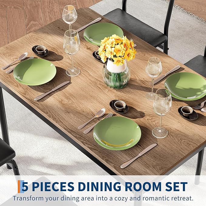 IDEALHOUSE 5 Piece Dining Room Table Set, Kitchen Table Set - Image 3