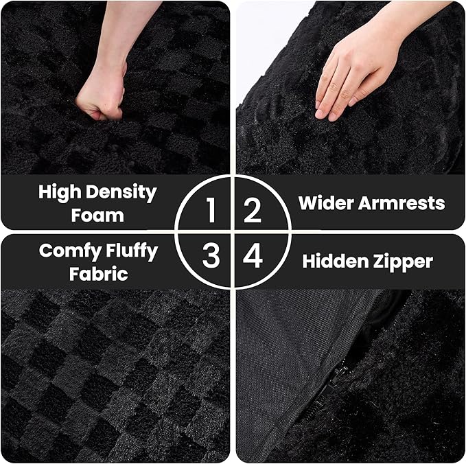 Bean Bag Chairs for Adults, Giant Beanbag Sofa Comfy Reading Chair, Oversized - Image 6