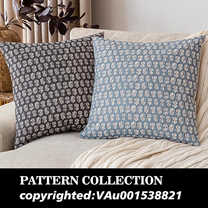 Foindtower Set of 2 Decorative Neutral Floral Print Throw Pillow Covers Vintage - Image 4