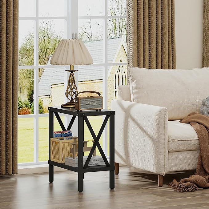 Narrow End Table, Large Sofa Side Table, Farmhouse Nightstand - Image 2