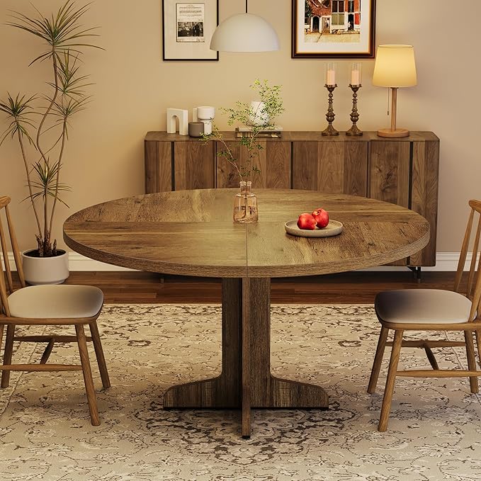 GarveeHome Round Dining Table for 4, 47 Inch Farmhouse Circle Kitchen Table - Image 7