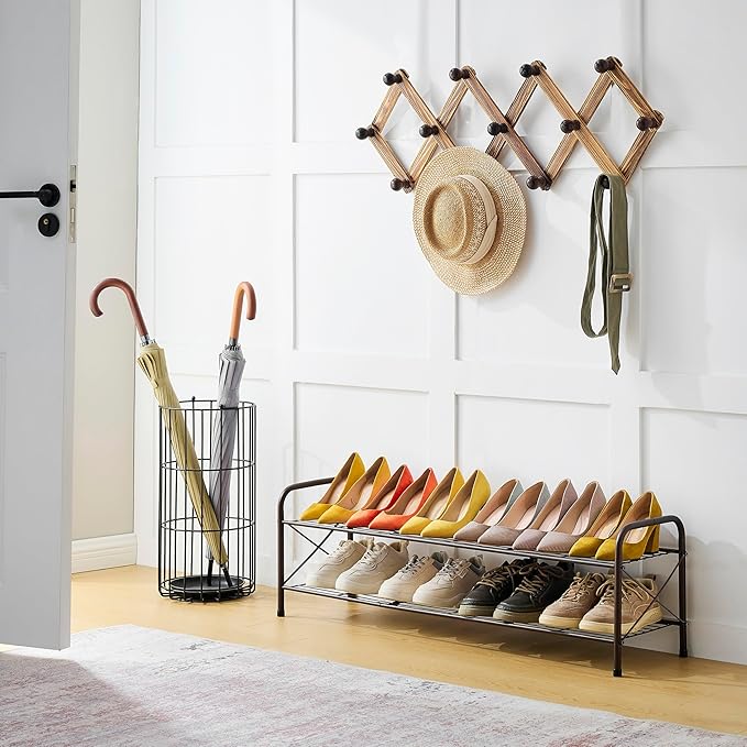 Hoctieon 2 Tier Shoe Rack for Closet, Durable Mesh Style Shoe Rack, Entryway - Image 8