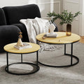 Nesting Tables Set of 2, 31.5" Round Coffee Table, Small Nesting Coffee Table by Otterease