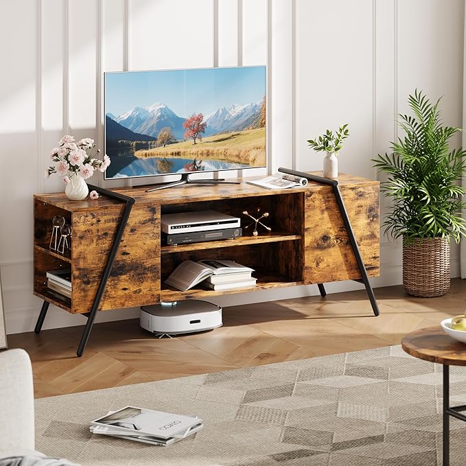 Garvee 55 Inch TV Stand with Slanted Metal Legs, Industrial Media Console with - Image 8
