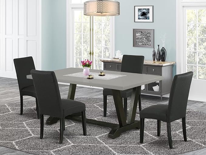 East West Furniture V697DR124-5 5 Piece Dining Room Table Set Includes a - Image 2