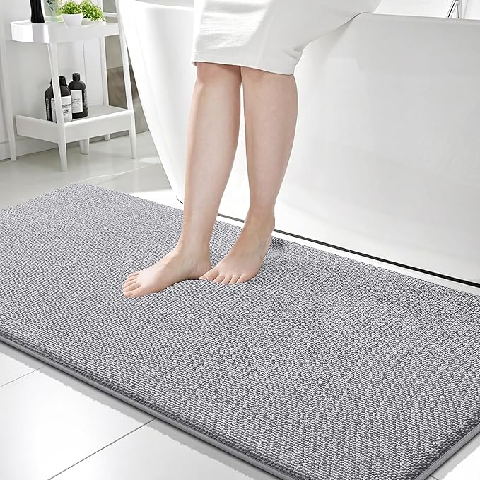 OLANLY Thick Memory Foam Bath Mat Rug 59x24, Extra Soft Absorbent Bathroom Rug by OLANLY