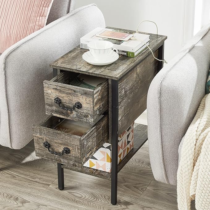 VECELO End Tables, Narrow Nightstands - Image 6