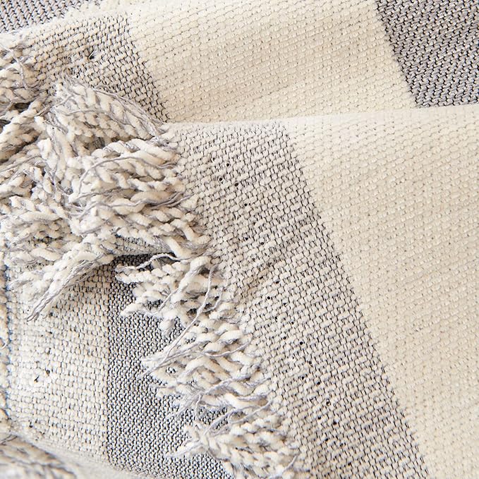 STACYPIK Durable Chenille Gray Beige Sofa Cover Boho Triangle Slipcover - Image 6