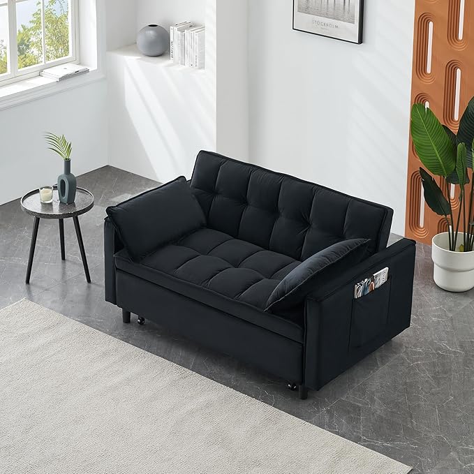 Ball & Cast 55" Convertible Sleeper Sofa Bed, Convertible Pull Out Couch - Image 4