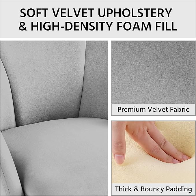 Yaheetech Flower Shape Velvet Vanity Chair, Modern Side Chair Armchair - Image 7