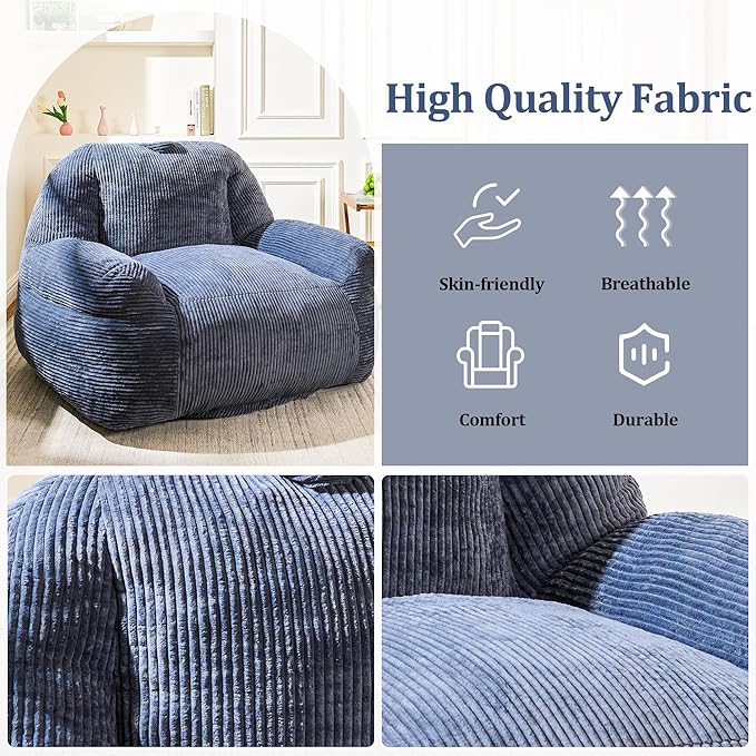 Bean Bag Chair, Faux Fur Bean Bag Chairs - Image 7