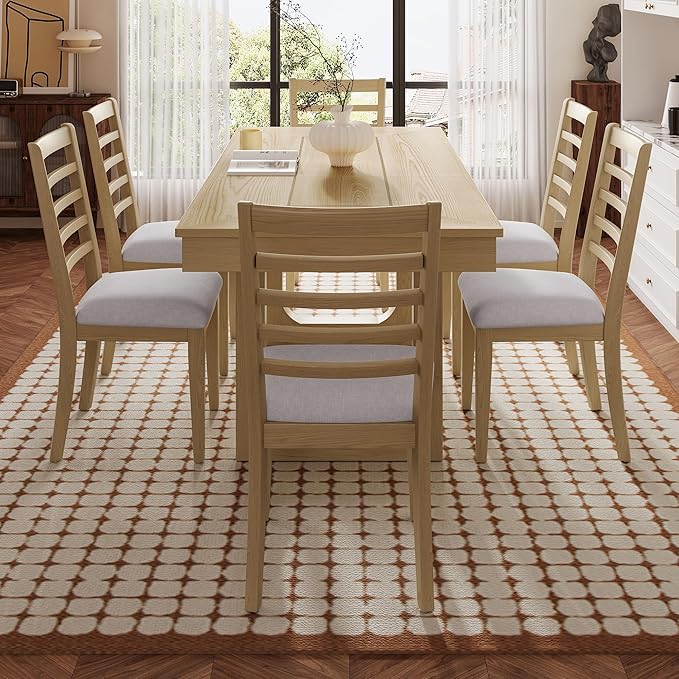 Merax 7 Piece Extendable Wooden Dining Table Set, Farmhouse Extendable - Image 6