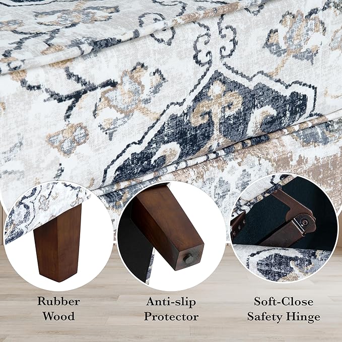 Home Decor | Dinah Collection Modern Storage Ottoman | Ottoman - Image 9