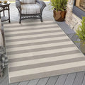 OJIA Outdoor Area Rug 4'x6' Striped Patio Rugs Washable Woven Cotton Indoor by OJIA