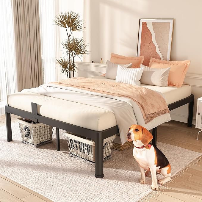 Full Size Bed Frame with Round Corner Edge Legs 18 inch Heavy Duty Support 3500 - Image 4
