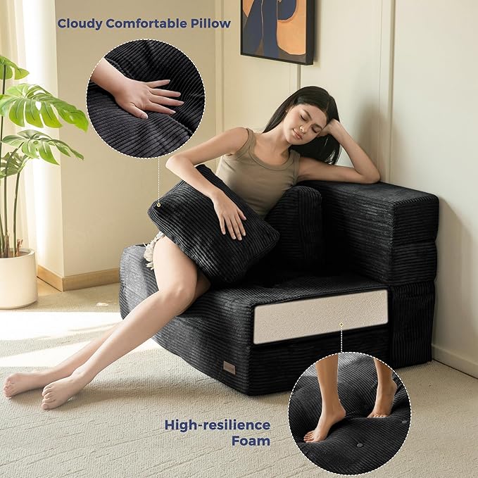MAXYOYO Convertible Sofa Bed, Fold Out Loveseat Sleeper Sofa - Image 7