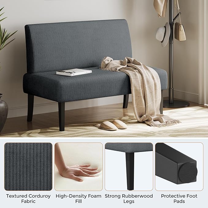 Yaheetech Small Mini Sofa Couch Armless Loveseat Futon - Image 5
