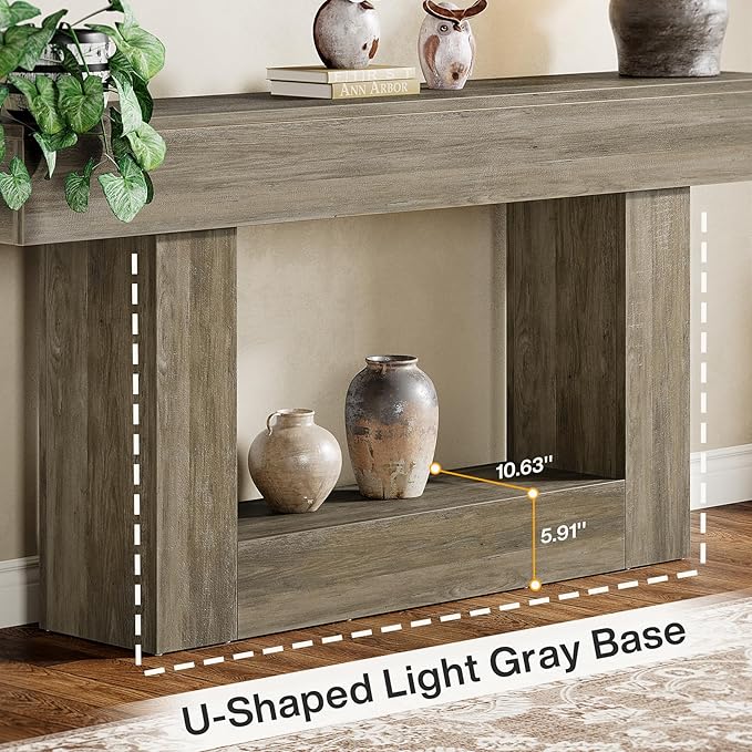 Tribesigns 63" Console Table, Farmhouse 2-Tier Entryway Table - Image 5