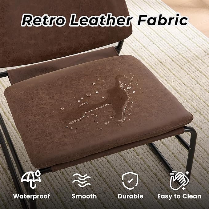 Modern Accent Chair Comfy Living Room Chair Armless Sling Accent Chairs - Image 3